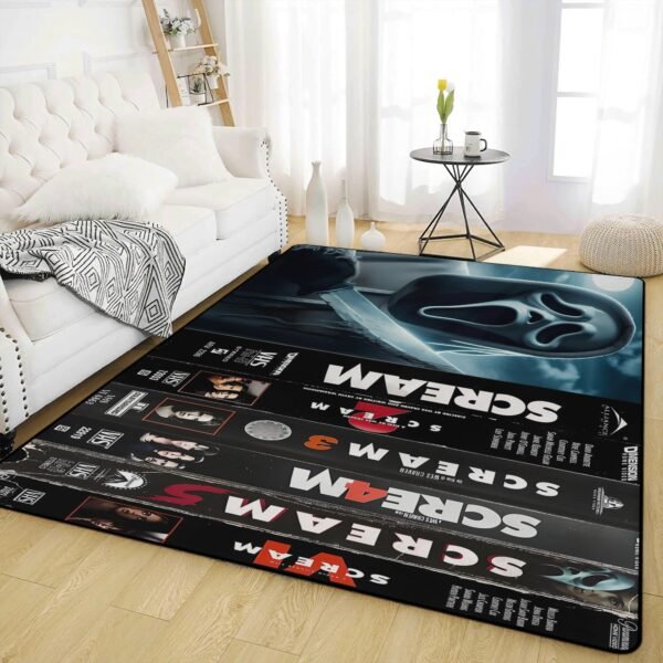 Ghostface Scream VHS Spines Living Room Carpet Rug